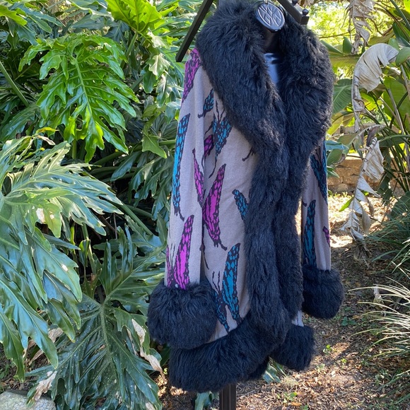 Betsey Johnson Black and Purple Cardigan - Picture 2 of 16